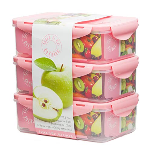 Pink Bento Box for Kids – 3 Lunch Boxes – Baby Food Containers