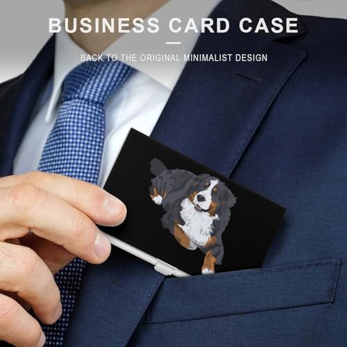 Swiss-Bernese-Mountain-Dog Business Card Holder Alloy Multi Wallet Credit Card ID Pocket Name Case3