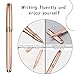 DanYee Liquid Ink Rollerball Pen,Essential Business Nice Pens,Metal pen Smooth writing stylish design effortless writing,Luxury pens with gift case for Men & Women Rosegold
