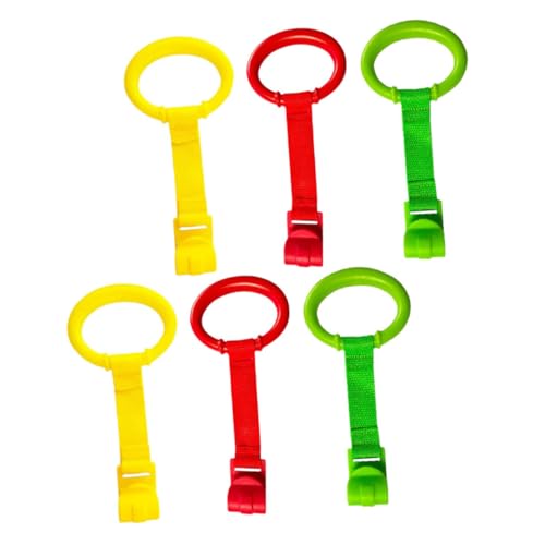 ROMISBABA Baby Bed Hand Rings 6pcs Walking Tool Baby Harness for Walking Stand up Assist Rings Great for Indoor Gym Play