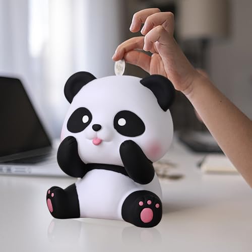 Tirelire pour enfants grande fente panda 18x15 stockage monnaie