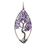  Cristal Naturel Quartz Arbre De Vie Pierre Pendentif Corde Noire Chaîne Collier Bijoux,Grenat Vert