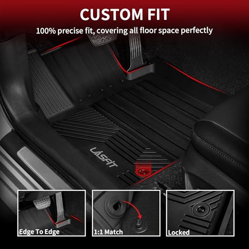 Image of LASFIT Floor Mats&Trunk Mat for Toyota Camry 2018-2024 FWD Gas (Not for Hybrid or AWD), All Weather Custom Fit Floor Liner for Camry TPE Car Mats 1st & 2nd Row&Cargo Liner L /LE /SE /TRD /XLE /XSE, Black