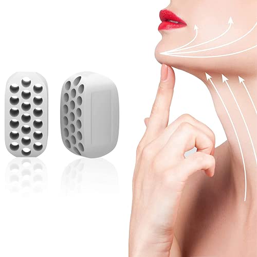 Jaw Exerciser, Jaw Exerciser for Women & Men, Jawline Exerciser for Men & Women, Double Chin Reducer, Face Slimmer, Jawline Shaper, Face and Neck Exerciser, Facial Exerciser 2PACK Whiter