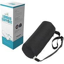 Lumbar Roll for Back Support - 100% Memory Foam - Optimized Firmness - 11 Inches Long with 4.5 Inches Diameter - Breathable Mesh Pillow Cover - for Comfortable Alignment and Support