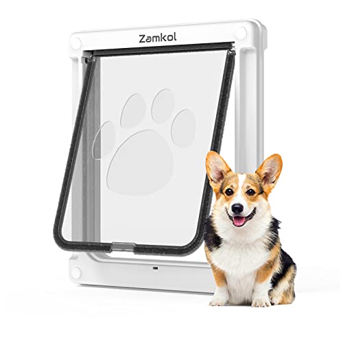Dog Door, Pet Door For Dogs And Cats, 8.86" X 11.1" Inner Frame For Medium Dog And Pets, Easy To Install, Closing Panel Included, Durable Frame Doggy Door For Door & Wall, White Doggie Door, Medium #TOP7