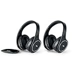 Meliconi HP Easy Digital Bundle, 2 cuffie TV stereo wireless, 100% digitali, con ingresso audio analogico/digitale e base trasmettitore dimensionale nero, Wireless Duo