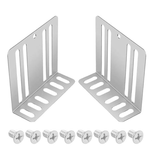 2PCS Car Double DIN Installation Kit with 8PCS Screws,Sturdy Car Double DIN Install Kit with Multiple Long & Short Holes,Practical Cars Doubles DINs Kits Mounting Brackets