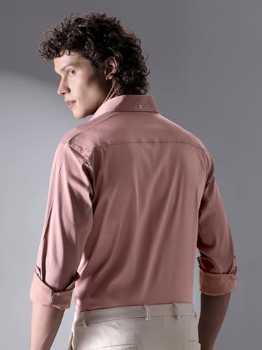 Image of BEYOUNG Regular Fit Formal Satin Shirt for Men | Full Sleeves | Men's Stylish Satin Silk Shirt | Formal Shirt | Buttondown Collar | Satin Solid Shirt for Men