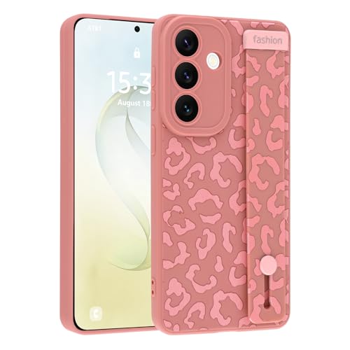 Image of Compatible with Samsung Galaxy S26 Plus Case with Strap Wrist Pink