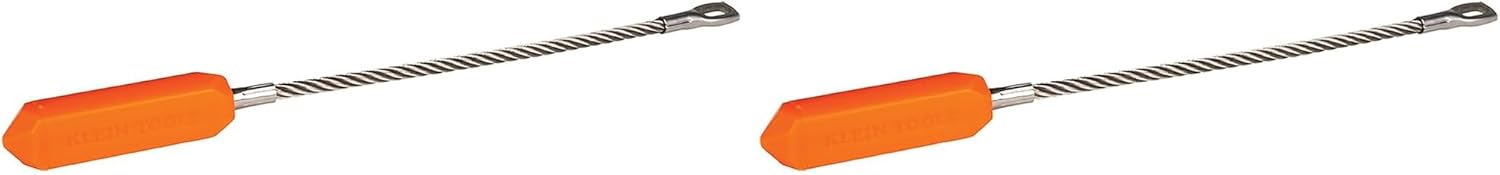 Klein Tools 50611ML Wire Puller Replacement Leader, Stainless-Steel Leader with Eyelet for Easy Wire and Cable Pulling, Rare Earth Magnet (Pack of 2)