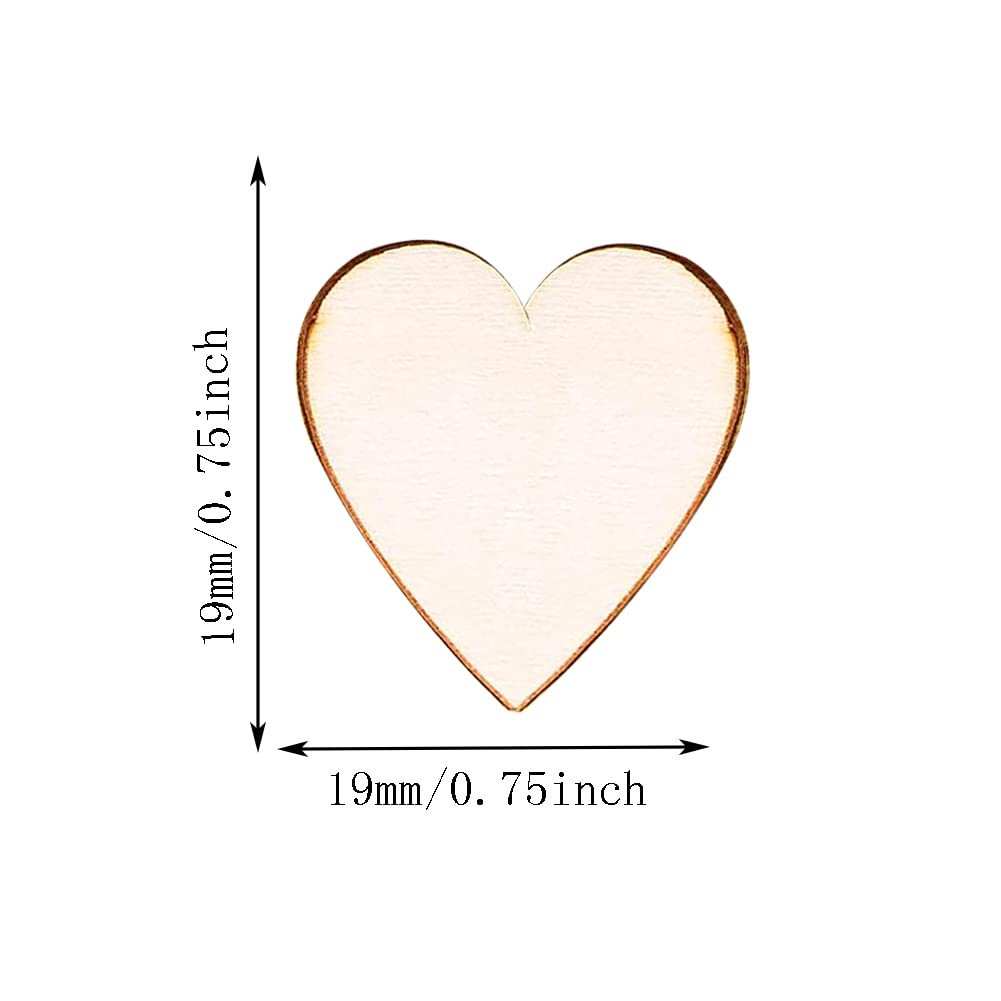HWAQHDYL 100 pcs Mini Rustic Wooden Love Heart Wedding Table Scatter Natural Wood Heart Crafts Children's DIY Manual Patch Home Decorations?20mm?