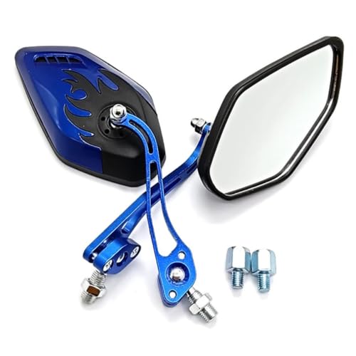Retrovisores moto universales para eliminar puntos ciegos con barra ajustable azul 8mm 10mm