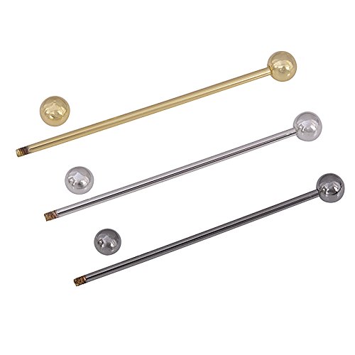 3PCS Men's Brass Ball Collar Bar Pins Shirt Tie Necktie Pins Clip Clasp Lapel Stick Brooch4