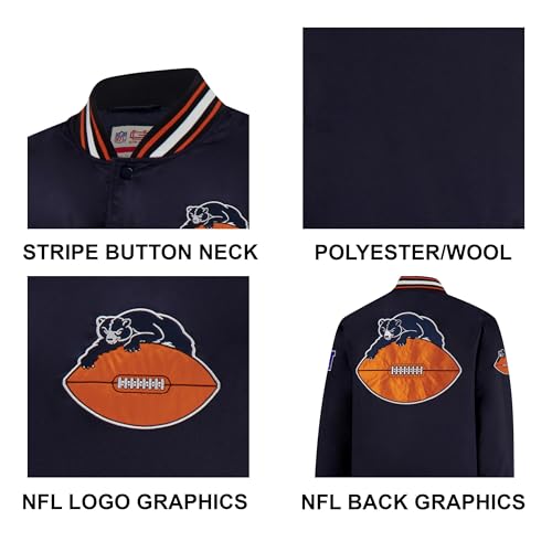 Ultra Game NFL Official Adults Supreme Satin Heritage Jacket, Green Bay Packers, Supreme Satin, Small - Image 4