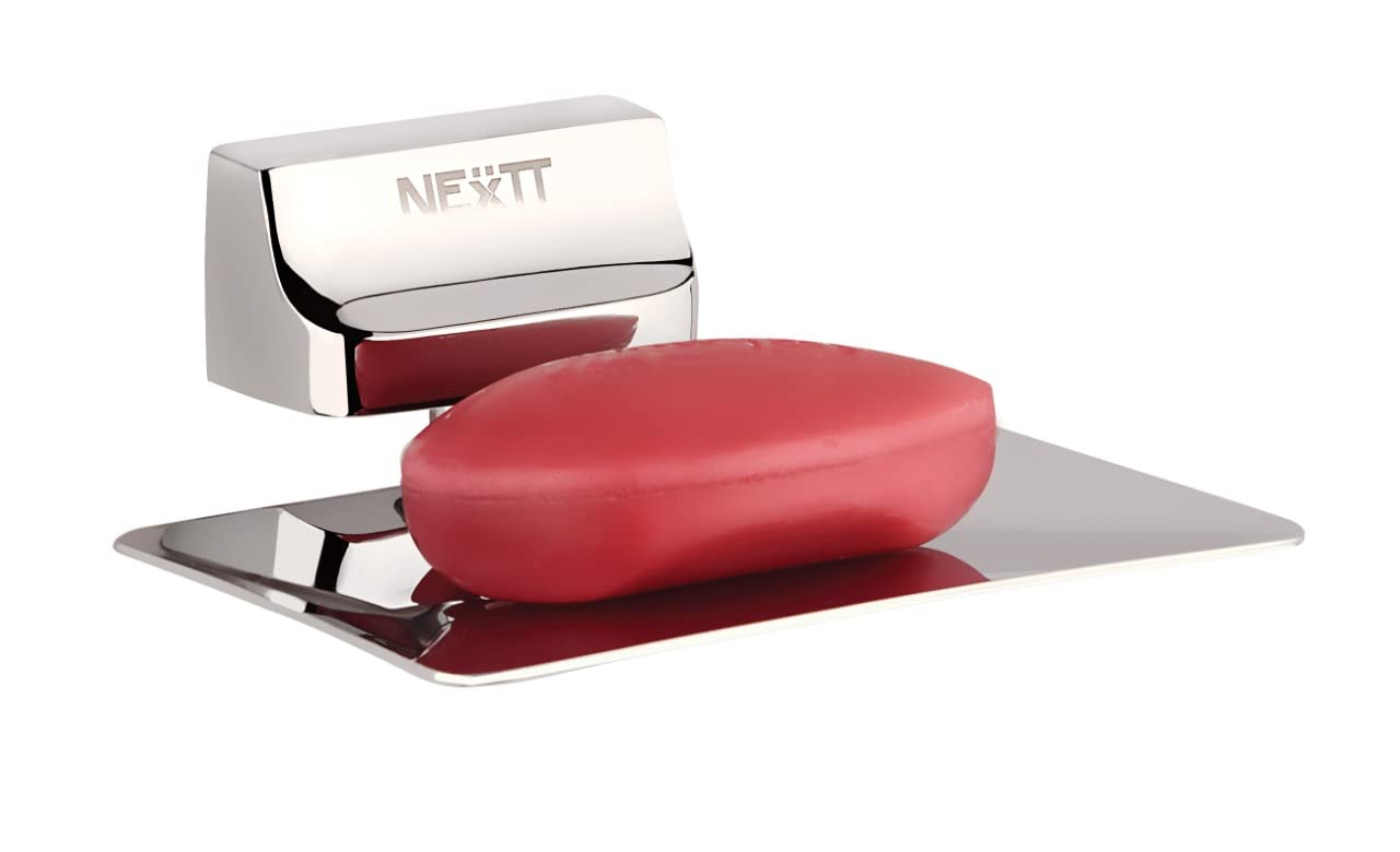 NEXTT Stainless Steel 304 Grade Single Soap Dish/Holder for Bathroom Square by - NAVRANG INNOVATIONS