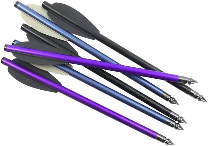 18pcs 6.3 Inch Aluminum Short Arrows Multi-Color Mini Arrows for Practice and Target Shooting with Compact Bow