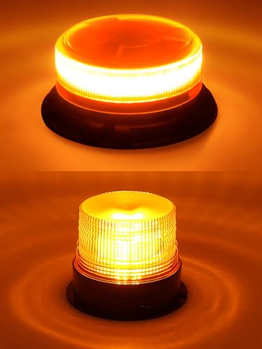 AnTom Wireless LED Strobe Light-12-24v Battery Amber Emergency Magnetic Flashing