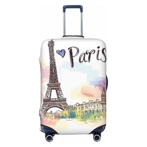 Colorful Paris Luggage Cover for Suitcase Eiffel Tower Elastic Suitcase Cover Protector Luggage Sleeve Anti Scratch Dust Fits 25-28 Inch