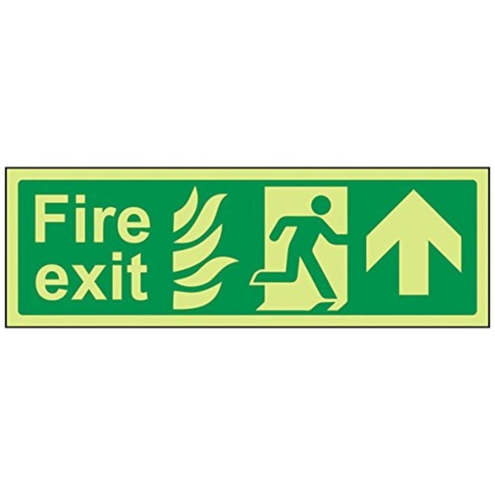 Vsafety - Segnale verticale con freccia di uscita antincendio, 150 mm x 450 mm, in plastica rigida da 1 mm | Leroy Merlin