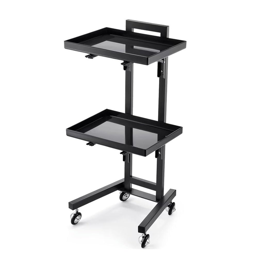 JKJZSALJ Salon Beauty Trolley Salon Station Folding Rolling Trolley Cart 2 Tier Beauty Trolley Cart For Instrument Tray Stand Salon Beauty Shop,Beauty,B,50x33x88cm