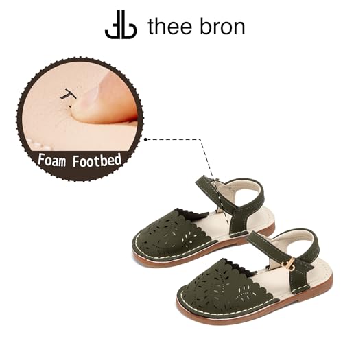 Image of THEE BRON Toddler Floral Cutout Closed Toe Sandals for Girls Breathable Summer Shoes