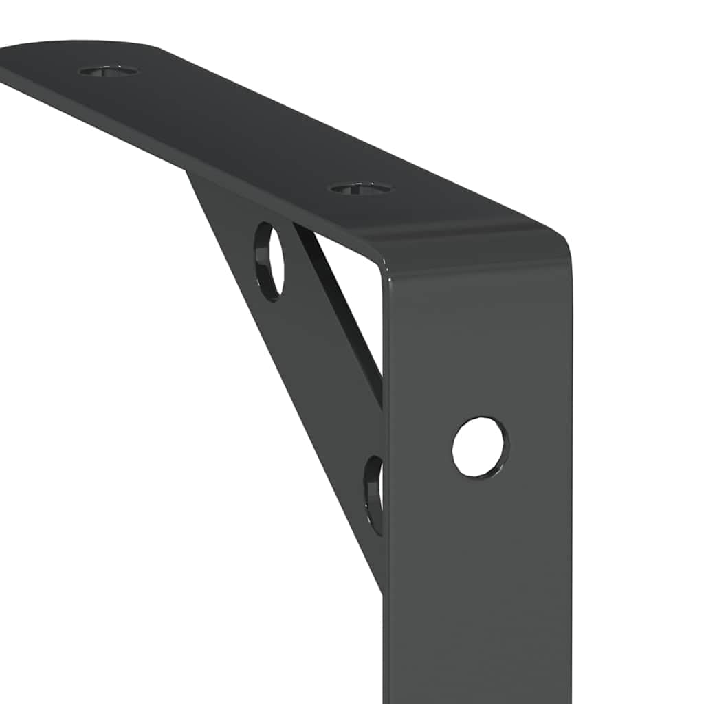 Supporti per mensole in acciaio inox, nero, 15 x 2,5 x 11,5 cm, 4 pezzi, con console da parete, mensola sospesa, mensola sospesa, libreria e portaspezie, salvaspazio e moderno