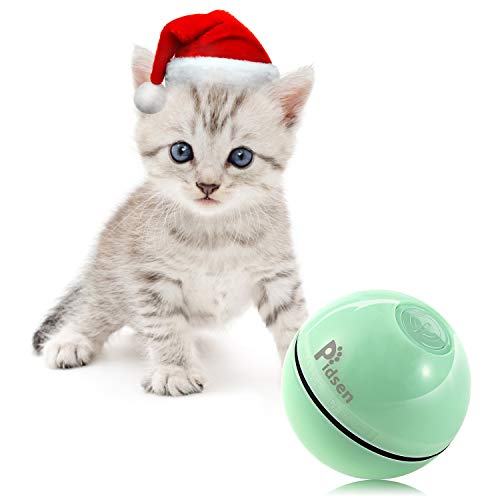Pidsen Juguetes Gatos Pelotas, Bola de Gato, Juguete Interactivo Gatito Carga USB Bola Giratoria Automática, Bola Eléctrica de 360 Grados con luz LED para Animal Doméstico Gatos Cover
