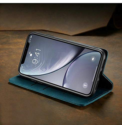 Image of ClickCase for Realme Narzo 20 pro Sheepskin Series Faux Soft Leather Wallet Flip Case Kick Stand with Magnetic Closure Lightweight Slim Flip Cover for Realme Narzo 20 pro (Greenish Blue)
