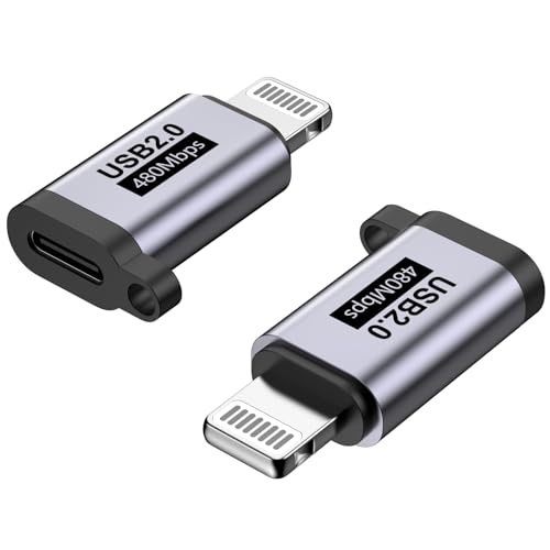 USB C Type C to Lightning Adapter [Apple MFi Certified] 2 Pack Lightning to Type C Fast Charging Connctor 8 Pin Charging Adapter for iPhone 14/14 Pro Max/13/13 Pro Max/13 Mini/13 Pro//iPad/8/7/6 Plus