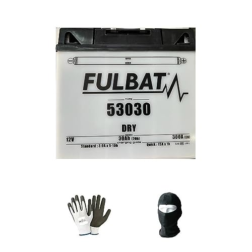 DESCRIZIONE E CARATTERISTICHE PRODOTTO: - BATTERIA FULBAT 53030 12V/30AH - Nel titolo indichiamo il modello specifico per la tua moto o per il tuo scooter - Completa e già pronta all'uso - OMAGGIO SOTTOCASCO PASSAMONTAGNA+GUANTI ANTISCIVOLO DA LAVORO