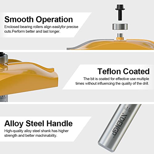 Image of Ogee Raised Panel Router Bits 1 /2 inch Shank, 3-1 /2-Inch Diameter, Shaker Raised Cabinet Door Making Frame Panel Design Router bits for use with Rail and Stile Moulding Milling Router bit