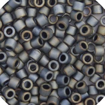 Miyuki Delica 8/0 RD 5.2gms Japanese Seed Beads - Dark Silver Grey AB Matte