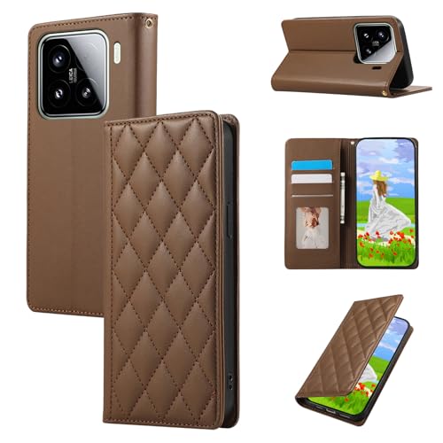 Gedurya Xiaomi 15 用 ケース 手帳型 シャオミ15 ケース シャオミ 15 携帯カバー RFIDブロッキング カード収納 財布型 Xiaomi15 スマホケース 6.36インチ対応 マグネット式 スタンド機能 全面保護 耐衝撃 ひし形 グ