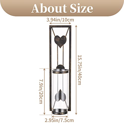 Sziqiqi Wall Candle Sconces For Pillar Candles With Hurricane Glass Decorative Hanging Candle Holders Black Metal Wall Decorations With Minimalist Design For Living Room, Bathroom, Dining Room #TOP3