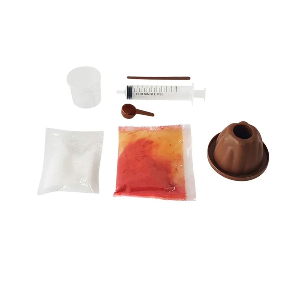 Kit per esperimento di Mini eruzione vulcanica Montessori | Giocattolo scientifico di geologia per bambini sull'eruzione vulcanica, set completo di materiali per la reazione