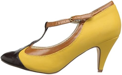 Pin Up Couture Women's Peach03/ylmcpu Dress Pump, Yellow/Multi Faux Leather, 8 M US | Image 7