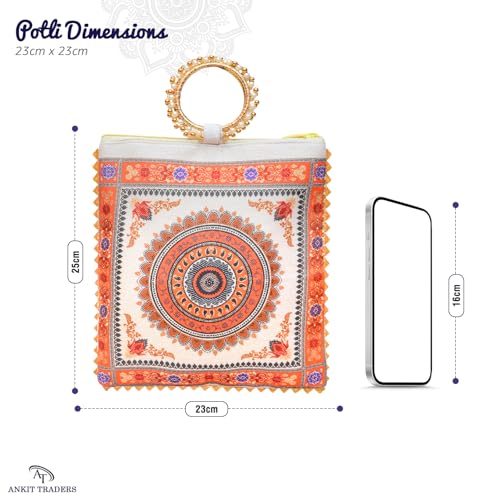 Image of Embroidered Vintage Potli Bags for Women Pack of 12 | Potli Pouches for Return Gifts | Shagun Potli Purse for Wedding, Diwali Gifting, Festive & Housewarming Functions