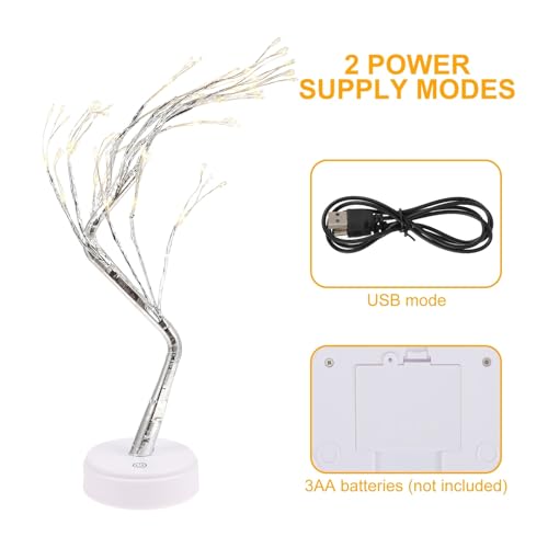 Lámpara de noche LED en forma de árbol, blanca, pequeña miniatura 3