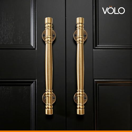 Image of VOLO Main Door Pull Push Handle | Premium Finish, Strong Grip Entrance Door Handle for Home Office Wooden Doors (Pack of 1 Piece, Antique Brass, 8 Inch (200MM))
