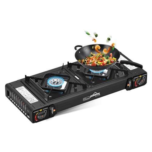 HOMELUX Gaskocher Campingkocher 2 flammig für Grill Camper im Outdoor...