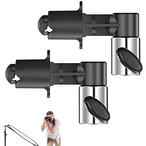 Morsetto Riflettore in Metallo, 2 Pezzi Ttaffa Flash per Fotocamera, Supporto Multifunzionale per Flash Studio, Luce LED (Nero