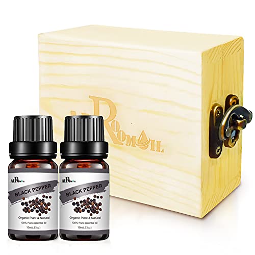 Essential Oils Set, 10ml×2 Organic Black Pepper Essential Oil, Plant Therapy Black Pepper Oil for Wellness, Pain Relief, Pure Black Pepper Oil for Diffuser, Aromatherapy Essential Oils Set, 10ml×2 Organic Black Pepper Essential Oil, Plant Therapy Black Pepper Oil for Wellness, Pain Relief, Pure Black Pepper Oil for Diffuser, Aromatherapy