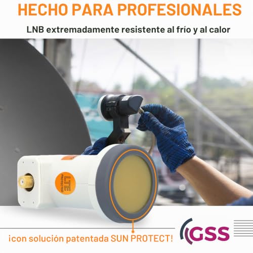 Miniatura 7 de Gss Helios Single Lnb Con Blindaje Lte Y Protección Solar Uv, 1 Compartimento Hd 4k Lmb Para 1 Participante, Tv Tv, Receptor De Satélite, Lnc Para Antena Parabólica