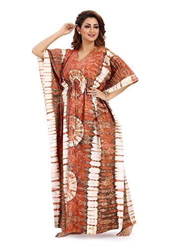 Image of Women's Cotton Solid Maxi Kaftan Nighty