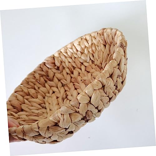 Cabilock 2 Peças Cesta De Armazenamento De Palha Cesta De Frutas De Vime Bandeja De Vime Bandeja De