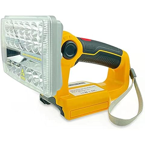JANRI 18W 2000LM Work Light for Dewalt 14.4-20V Lithium-ion Battery, with USB Port Torch for Outdoor Flashlight,Jobsite Light,Camp Light (No Battery) Pivoting Zinc Alloy Head Cover