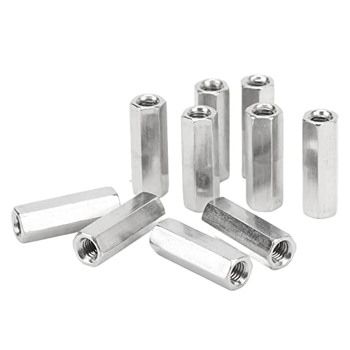 Fafeicy 20 Stück M5*0.8-8-L25mm Sechskant-Kupplungsmutter, Edelstahl Rostbeständig Gewindestangenverbinder, Lange Stangenkupplung, Sechskantmutter-Verbindungsstück für Bolzen