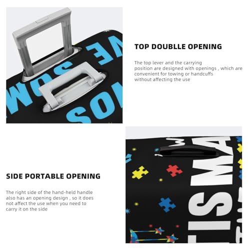 I Love With Autism To The Moon And Back Travel Luggage Covers - Elasticity Suitcase Covers Protector for Luggage 18-32 Inch4