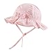 XIAOHAWANG Cappello da Sole per neonata con Fiori Ricamati, Cappello Estivo per Bambine Rosa 6-12 Mesi